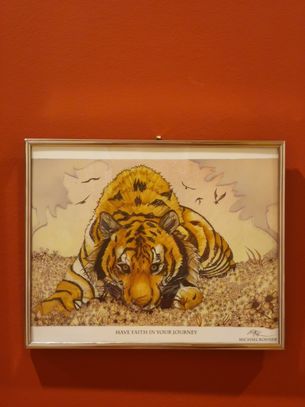 Framed Tiger Illustration Art Print  "Have Faith In Your Journey"
